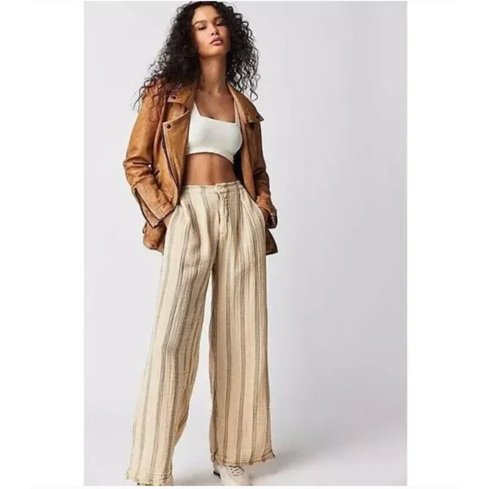 Free People CP Shades Striped Trousers Pants Medium NEW